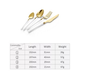 Sáng Tạo Bộ Dao Kéo Kim Loại Dao Nĩa Và Muỗng Với Mạ Vàng Dao Kéo Và Màu Trắng Xử Lý Bắt Mắt Dao Kéo - Product Image 6