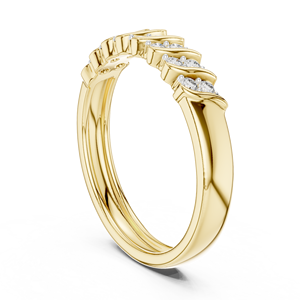 Anillo de Diamantes Cultivados en Laboratorio SERENITY WAVE, Oro Amarillo Sólido de 18 Quilates, Chapado en Rodio Minimalista, Corte Brillante, para Compromiso, Boda, Fiesta - Product Image 2