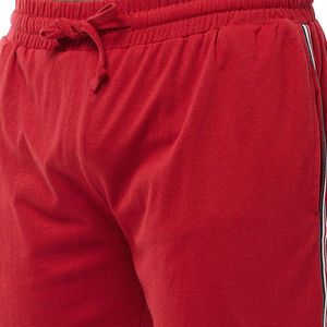 Conjunto de camiseta de cuello redondo para hombre, en bloques de color rojo y negro, tejido, informal, para verano, transpirable, de manga corta, ligero. - Product Image 6