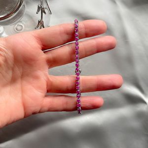 กำไลข้อมือเงินแท้ประดับทับทิมแบบปรับได้ ดีไซน์หรูหรา เหมาะเป็นของขวัญสำหรับผู้หญิง - Product Image 6