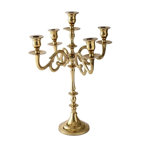 Ornate Baroque Gold 5 Arm Metal Candelabra Centerpiece Candle Holder Stand for Wedding Dining <b>Table</b> Party Home Decor - Product Image 4