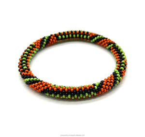 Colorblock Seed Bead Seawater Pearl Charm Bracelet Handmade Elastic Luxury Unisex Jewelry Wholesale Custom Gift Ideas - Product Image 1