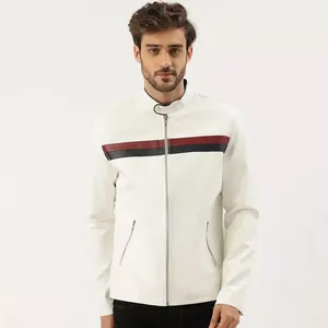Men's Vintage Cowhide Genuine Leather <b>Jacket</b> Fashion Classic Casual Outwear <b>with</b> <b>Zipper</b> Closure for Winter Motorcycle Riding - Product Image 1