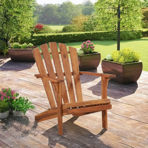 Chaises d'extérieur modernes en bois de manguier massif, écologiques, avec pieds coniques glissants - Product Image 2