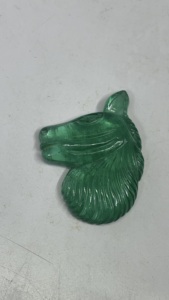 Juego de 3 Piezas de Tallado de Cabeza de Caballo con Piedras Preciosas Cultivadas en Laboratorio de Primera Calidad |   Colección de Figuras de Animales con Efectos Ópticos de Luz Verde - Product Image 5