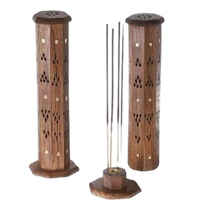 Brûleur d'encens en bois, support vintage naturel, fabriqué en Inde, lot de 2 articles, nouvelle mode - Product Image 1