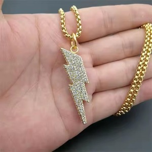 Collier pendentif en argent 925 avec pierres en diamant, style hip-hop, bijoux pour homme à porter au quotidien - Product Image 1
