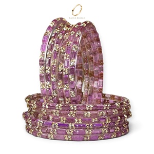 Bracelets en verre vert goutte de pluie de Kasmir au design de créateur, avec cristaux de zircon, pour femmes, bijoux de mode indiens pour mariage, vente en gros au prix le plus bas - Product Image 3