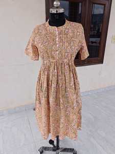 Robe longue bohème pour femme en coton imprimé, confortable, sans plis et respirante, coupe évasée, export en gros - Product Image 2
