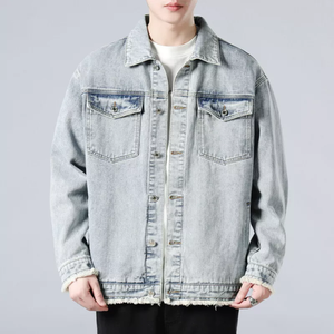 <b>Top</b> Selling Men's Long Sleeve Denim Trucker Jacket 100% Cotton Casual Western Coat Regular Fit Winter <b>Tops</b> Classic Design - Product Image 2