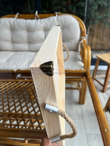 Plateau de service en bois durable fait à la main avec poignées, style moderne et luxueux pour la cuisine, la salle à manger, les hôtels, la décoration de la maison - Product Image 3