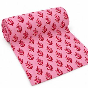 Tela de Voile de Algodón Peinado Ligero Estampado a Mano Pinksa 60S60S 90 GSM Multiusos 43/44" de Ancho Follaje Amarillo y Azul - Product Image 1