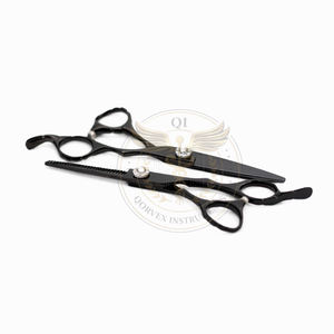 Ensemble de ciseaux de coiffure professionnels de qualité supérieure, ciseaux de coupe et d'éclaircissement pour barbier, en acier inoxydable, kit de ciseaux de salon avec étui - Product Image 5