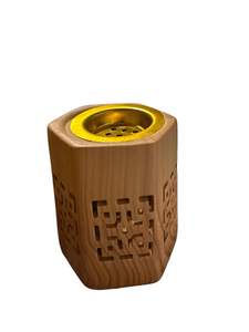 Brûleur d'encens en bois aux tons chauds, parfait pour la méditation nocturne et la relaxation spirituelle - Product Image 2