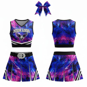 Vente directe d'usine, ensembles d'uniformes de cheerleading sans manches pour femmes, nouveau style - Product Image 5