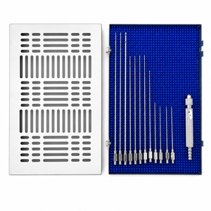 Ensemble de 12 instruments pour la liposuccion et la greffe de graisse avec poignée et plateau stérile - Product Image 1