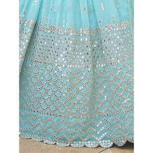 <b>Enchanting</b> Sky-Blue Sequins Georgette Designer Lehenga Choli - Product Image 1
