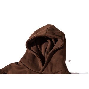 Sudadera con Capucha de Felpa de Algodón 100% Gruesa y Holgada de 14 oz para Hombre, Estilo Moderno 2022, Sin Cordones, Color Chocolate, Personalizable - Product Image 2