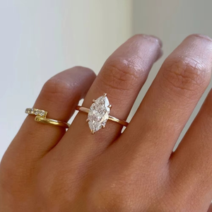 Beautiful 925 <b>Silver</b> 18K Rose Gold Marquise Moissanite Diamond <b>Ring</b> <b>Solitaire</b> Women Wedding Engagement <b>Rings</b> - Product Image 5