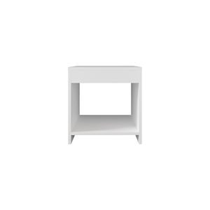 Comodino bianco alto 16,5 pollici con 1 ripiano spazioso - Product Image 6