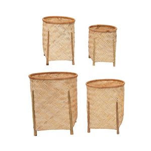 Cesta de Bambú Tejida de Alta Calidad para Plantas, Decoración del Hogar, Artesanía, Decoración Rústica de Bambú para el Hogar - Product Image 4
