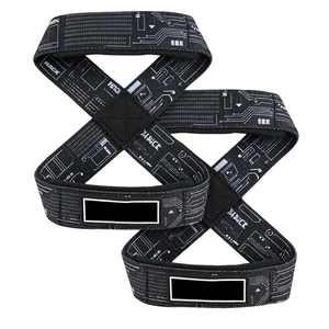 Sangles de levage en forme de 8 imprimées pour haltérophilie, support de poignet, sangles de musculation en forme de 8, sangles de levage unisexe pour entraînement et fitness - Product Image 1