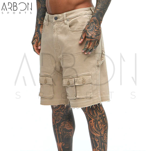 Pantalones Cortos Cargo de Lona Color Caqui con Múltiples Bolsillos, Personalizables, para Adultos, Nueva Colección 2026 - Product Image 4