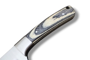 Couteau de Bushcraft artisanal en acier à haute teneur en carbone avec manche en bois Pakka et étui en cuir, vente en gros OEM, couteau à lame fixe pour l'extérieur - Product Image 4