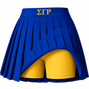 Vêtements de sororité grecque Sigma Gamma Rho prêts à être expédiés - Jupe courte plissée - Jupe de soirée avec short intégré - Product Image 4
