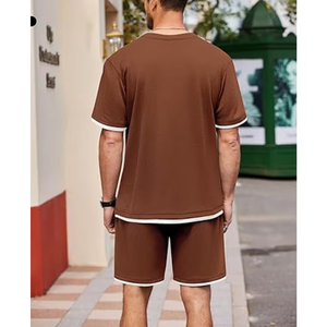 Conjunto Casual para Hombre, Fabricante, 2 Piezas, Camiseta de Algodón, Pantalones Cortos Cargo, Verano, OEM, ODM, Suministro al por Mayor - Product Image 4