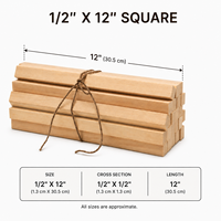 Tiges carrées en bois de 1 pouce, petites, en bois dur, non finies, pour l'artisanat et les projets de bricolage, fabriquées au Vietnam