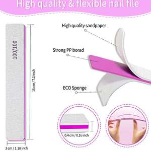 Limes à ongles droites en acier inoxydable lavables, réutilisables et jetables pour l'hygiène, idéales pour les retouches en déplacement - Product Image 5