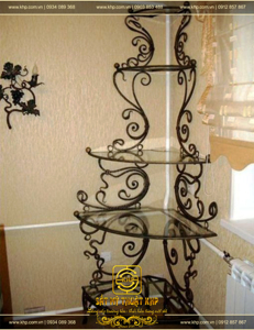 Vintage Metal Etagere Shelf 5-Tier Garment Stand Freestanding Pre-Assembled <b>Light</b> Weight Home Decor Powder Coated Vertical - Product Image 5