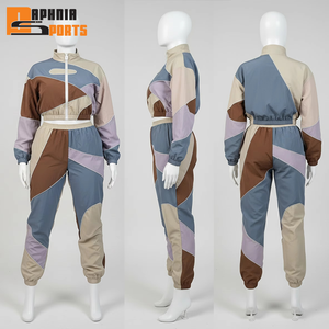 Wholesale Streetwear Style Windbreaker Tracksuit Set Zipper Jacket Jogger <b>Pants</b> Waterproof Breathable Comfortable Fit for Women - Product Image 1