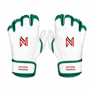 NOVERA INDUSTRIES Custom Logo Short Cuff Leather <b>Baseball</b> Batting <b>Gloves</b> Hook Loop Closure Lightweight Hand Protection OEM ODM - Product Image 1