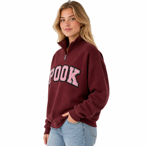 Sudadera con Cierre de Cremallera y Estampado de Cuadros, Personalizada con Bordado de Letras Griegas - Product Image 4