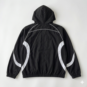 High Quality Custom Zip Oversized Men Spring Casual Streetwear Tracksuit <b>Set</b> Windbreaker Custom Logo Nylon Tracksuit - Product Image 3