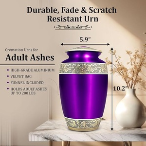 Urne funéraire ovale élégante en laiton, design artisanal bohème, conteneur durable pour cendres humaines, fermeture sécurisée pour l'art - Product Image 3