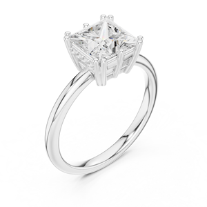 Anillo de Compromiso con Corte Princesa, Oro Blanco de 14K, Banda de Diamantes Solitarios, Oro Amarillo de 18K, Joyería Fina para Mujer, Anillo de Aniversario - Product Image 4