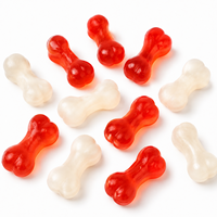 Bonbons gélifiés personnalisés en forme d'os, saveur fruitée acidulée et sucrée, doux, halal, vente en gros d'usine, OEM, marque privée, TIK TOK, présentoir en vrac