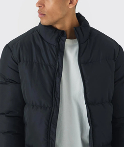 New Arrival Thick <b>Warm</b> Winter <b>Men's</b> Casual Long Puffer <b>Jacket</b> Stand Zipper Front Lightweight 100% Polyester Waterproof Windproof - Product Image 2