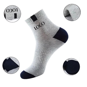 Professional Knitted <b>Crew</b> Short <b>Socks</b> for Men <b>Women</b> Comfortable Self-Heated in Simple Plain Color with Body Logo Casual Wear - Product Image 1