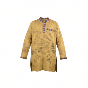 Kurta pour adultes 100% coton Gheri, brodée à la main, col en V, style national - Product Image 2