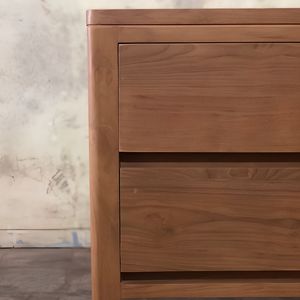 Natural Teak <b>2</b> <b>Drawer</b> Nightstand Mid Century Bedside Cabinet for Hospitality Projects OEM Wholesale from Jepara Indonesia - Product Image 5