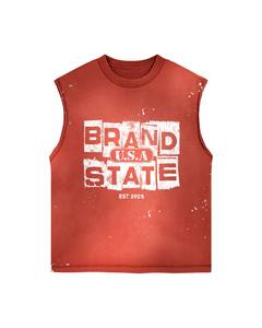 Multi Color Sleeveless Tank <b>Top</b> & Shorts Set | Oversized Streetwear Two Piece Set | OEM Private Label Manufacturer - Product Image 3