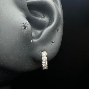 Boucles d'oreilles créoles éternité en or jaune massif 14 carats avec diamants ronds de 2,5 mm cultivés en laboratoire, sertissage invisible, bijoux fins pour femme, cadeau - Product Image 2