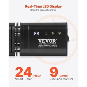 1500W spazio elettrico riscaldatore a infrarossi carbonio telecomando 9 velocità 24h Timer montaggio a parete portico Patio stufe da pranzo - Product Image 5