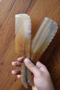 Peigne en corne de luxe fait main, artisanat traditionnel, outil de coiffure - Product Image 4