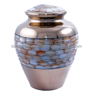 Urnas de cremación para adultos de latón de alta calidad con urnas funerarias de Metal con acabado dorado perla para cenizas humanas - Product Image 5