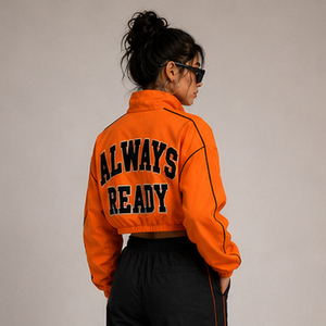 <b>Women</b> Crop Track <b>Jacket</b> Back Chenille Embroidery Long Sleeve French Terry <b>Jacket</b> High Quality Polyester Sports Training <b>Jacket</b> - Product Image 3